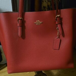 Coach Cherry Red Leather Shoulder Bag